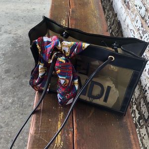 Sold! Vintage Fendi Mesh Logo Leather Shoulder Bag